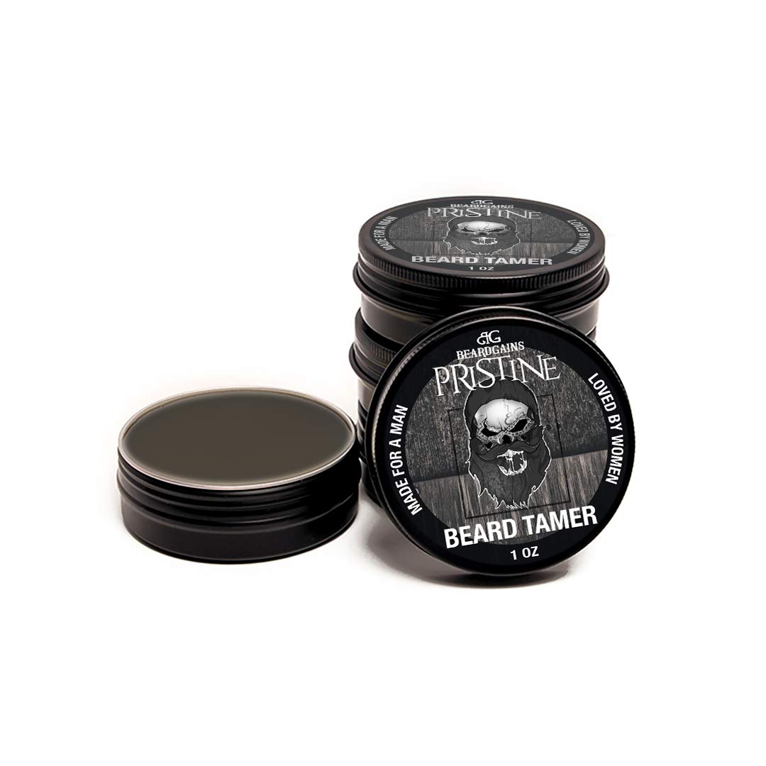 Beard Gains Organic Beard Tamer Tinted Wax: shape, style & groom facial hair with natural hold. Easy wash-out, all-day control. For all beard types