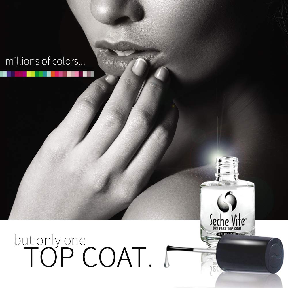 Seche Vite Dry Fast Top Coat for Nail Polish and Manicure, 0.5 oz, 2-pack