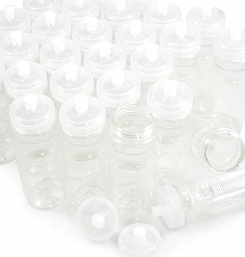 Rolling Sands USA Made 24 Ounce Sports Water Bottles - 100 Pack BPA-Free Blank Plastic Bottles for Group Use, Fitness Classes & Events - Translucent