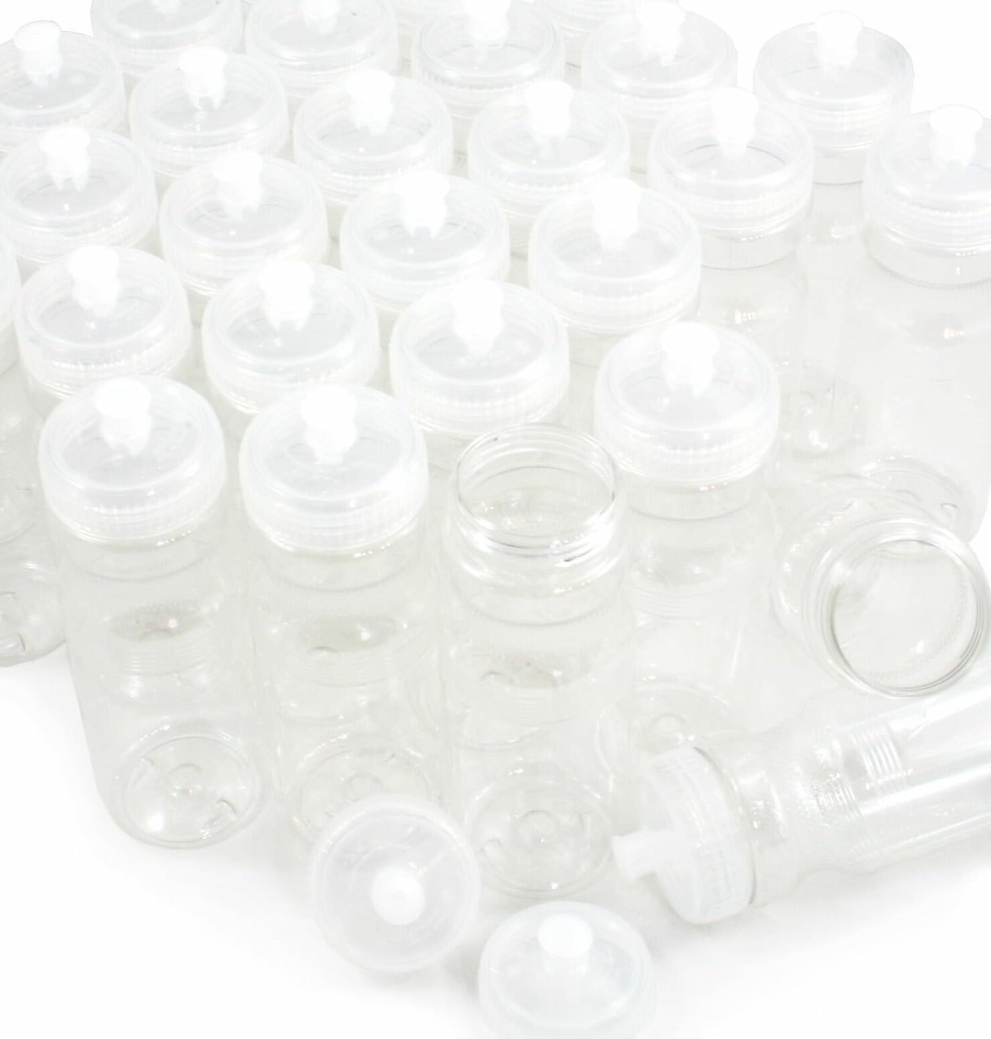 Rolling Sands USA Made 24 Ounce Sports Water Bottles - 100 Pack BPA-Free Blank Plastic Bottles for Group Use, Fitness Classes & Events - Translucent