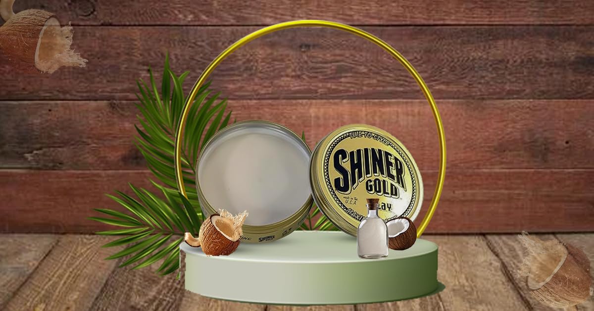 Shiner Gold Clay Pomade | Strong Hold | Matte Finish | Water-based | Coconut Scent, 3.5oz