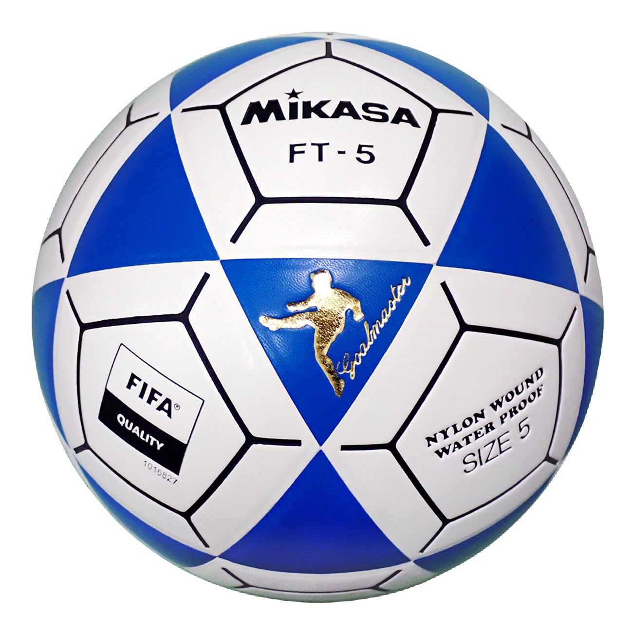Mikasa FT5A-B-BK Goal Master Soccer Ball, Blue/White, Size 5