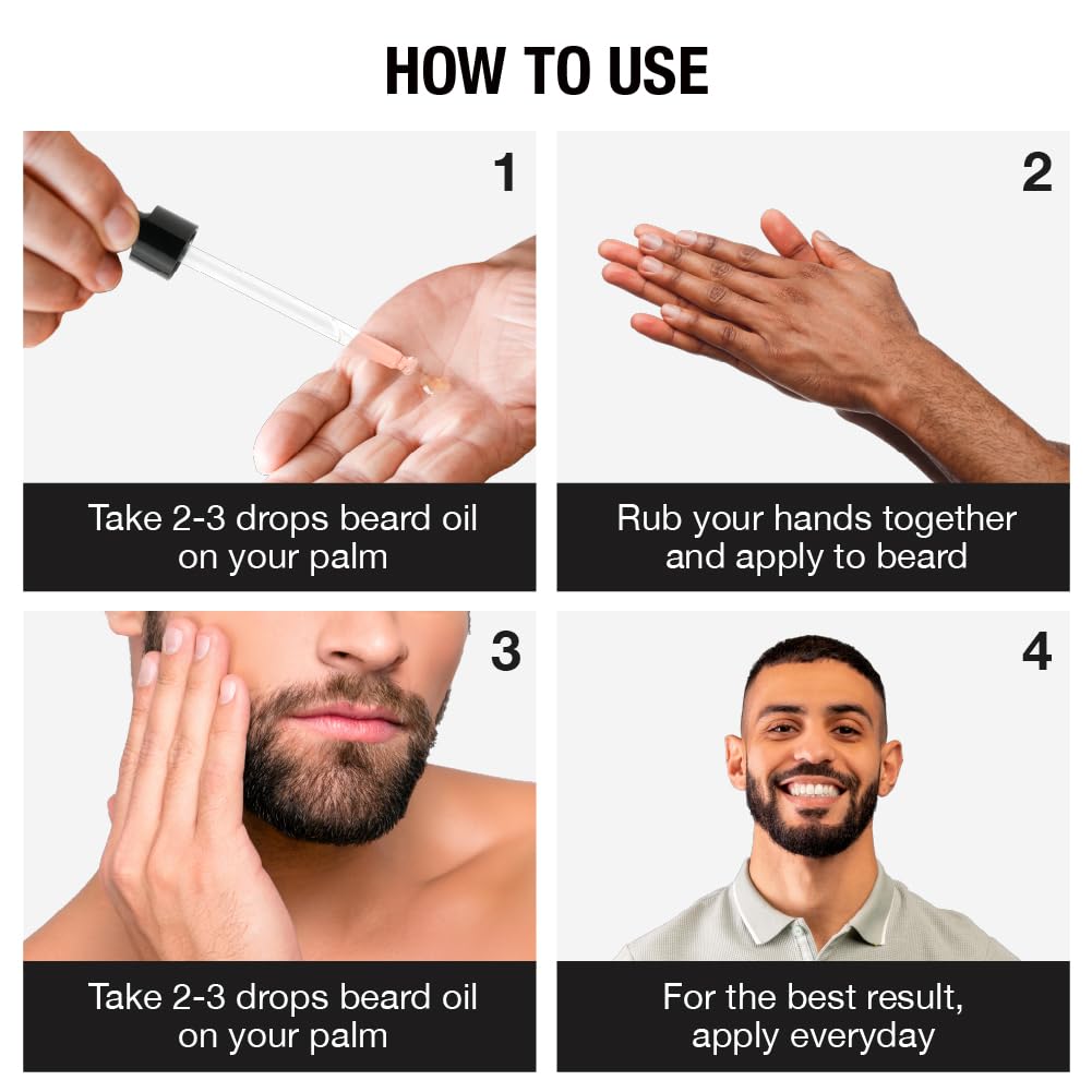 Red by Kiss Groomane Beard Oil, Rosemary Oil & Biotin, Promotes Full, Healthy Look Beard Strengthen Facial Hair, Reduces Breakage (3 fl.oz, Midnight Beauty and Personal Care Red by Kiss