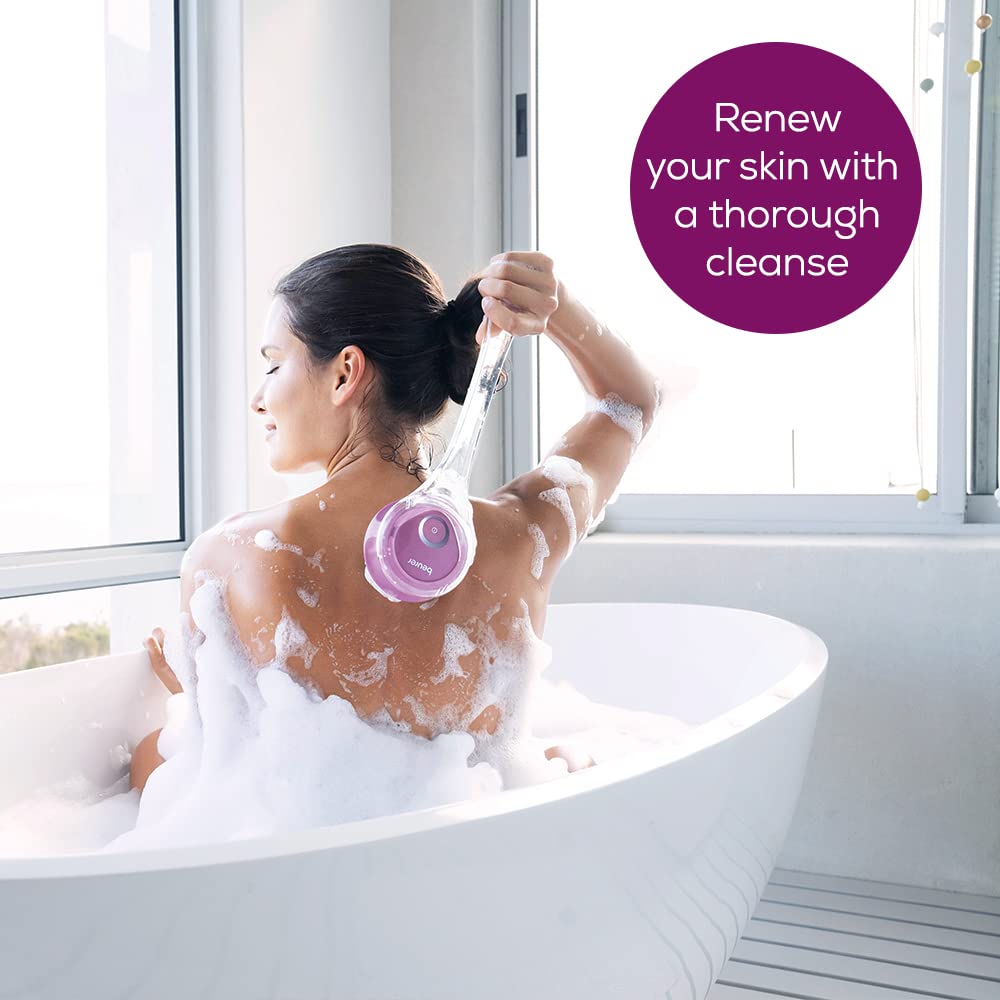 Beurer FC55 Electric Body Scrubber for Exfoliating and Massage, Waterproof for Showering, Cordless and Rechargeable, Spinning Skin Cleansing Brush