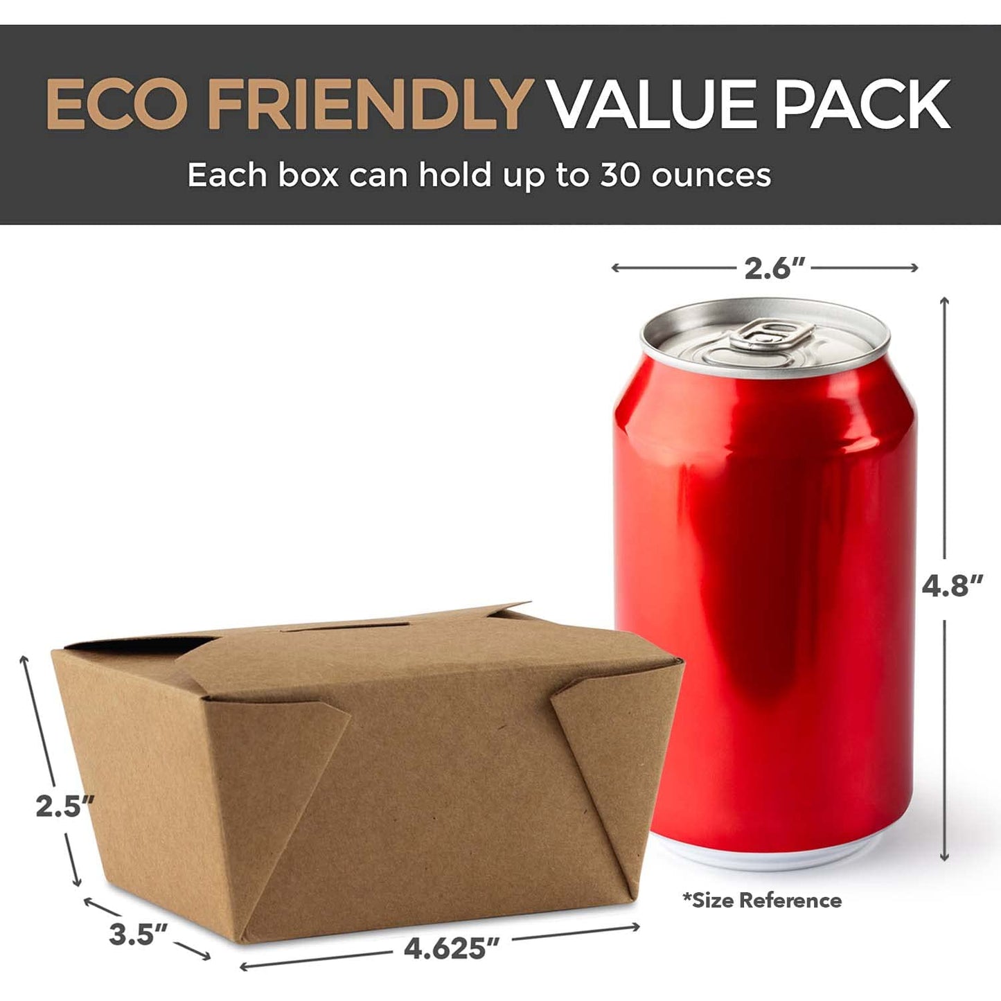 Stock Your Home Take Out Food Containers Microwaveable Kraft Brown Take Out Boxes 30 oz (50 Pack) Leak and Grease Resistant for Restaurant, Catering…