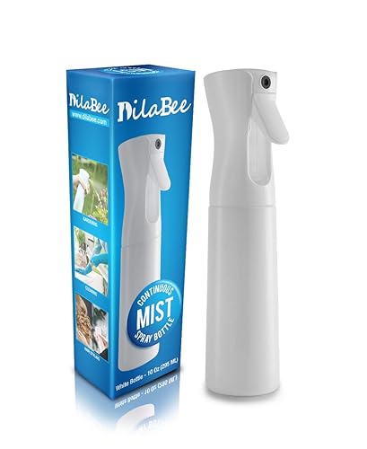 Continuous Mist Empty White Spray Bottle For Hair - Salon Quality 360 Water Misting Sprayer - Pressurized Aerosol Stylist Spray Mister (10 Oz)