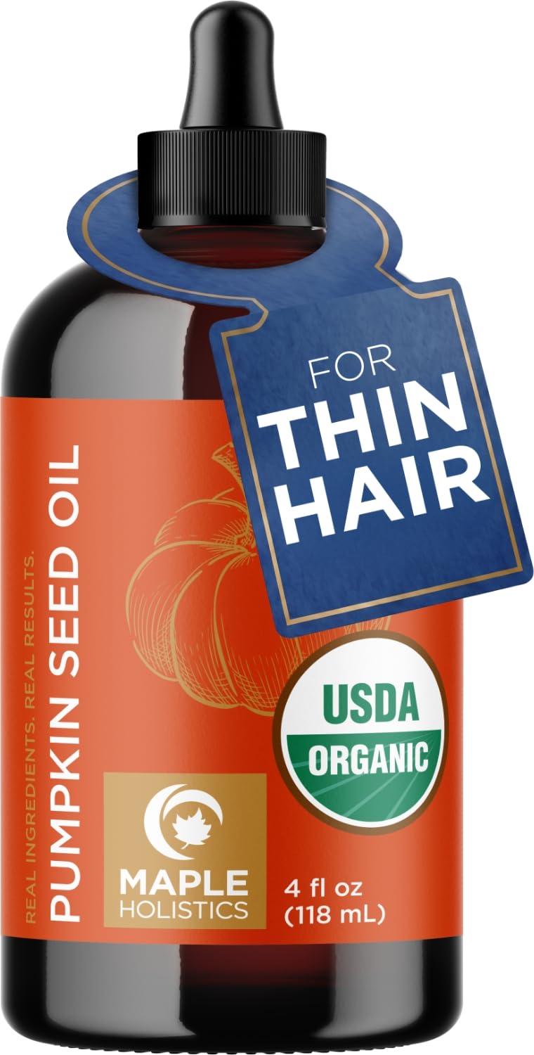 Maple Holistics Pumpkin Seed Oil Organic Certified - 100% Pure Organic Pumpkin Seed Oil for Hair and Anti Aging Face Oil - USDA Organic for Dry Hair Beauty and Personal Care Maple Holistics Default Title