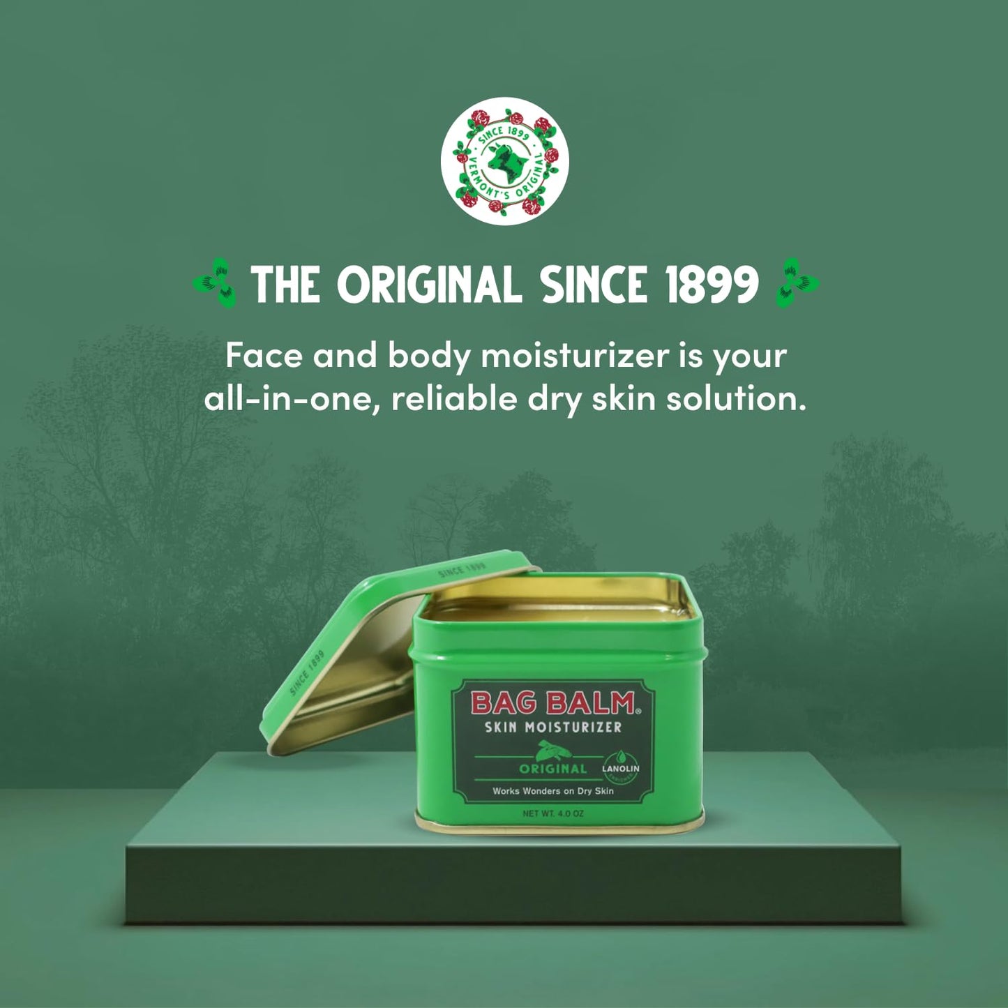 Bag Balm Vermont's Original Skin Moisturizer - Full Body Hydrating Skin Care: Dry Hands, Lips, Face, Feet & More - Unscented, Cruelty & Paraben Free