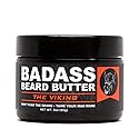 Badass Beard Care Beard Butter For Men - THE VIKING, 3 oz - Made of Natural Ingrediens for Healthy, Soften and Itchness Free Beard and Mustache