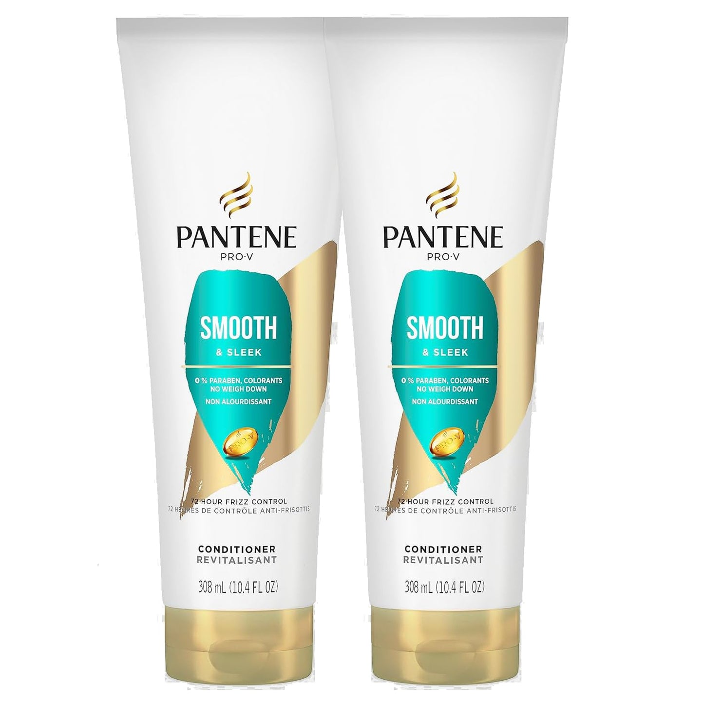 Pantene PRO-V Smooth & Sleek Conditioner, Frizz Control, 10.4 oz (Pack of 2)