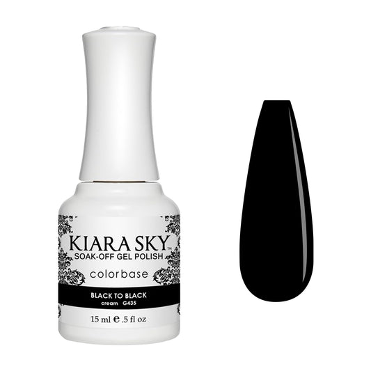 KIARA SKY Soak Off Gel Nail Polish 0.5 fl oz, BLACK TO BLACK (G435)