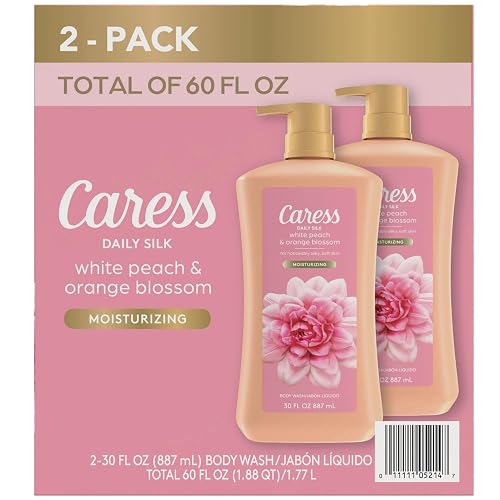 Caress Daily Silk Hydrating Body Wash, Peach & Orange Blossom, 30 Fl Oz (2 Pk)