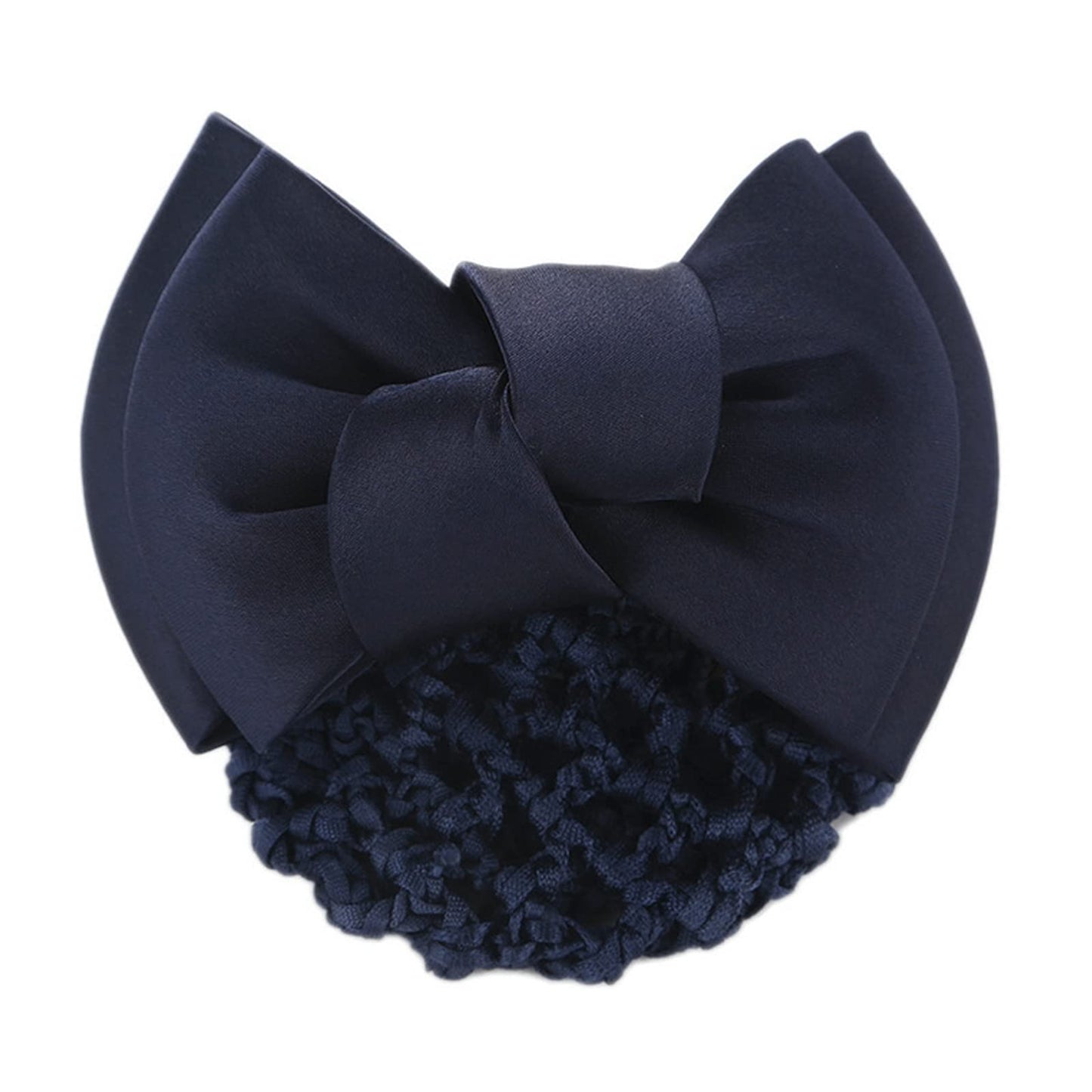 iRIIRIO 4pcs Women Hair Clip with Bowknot Hair Bun Cover Barrettes Net Snood Hairnet Bow Bow-knot Decor Hair Clip Hairnet for Ladies(Blue)