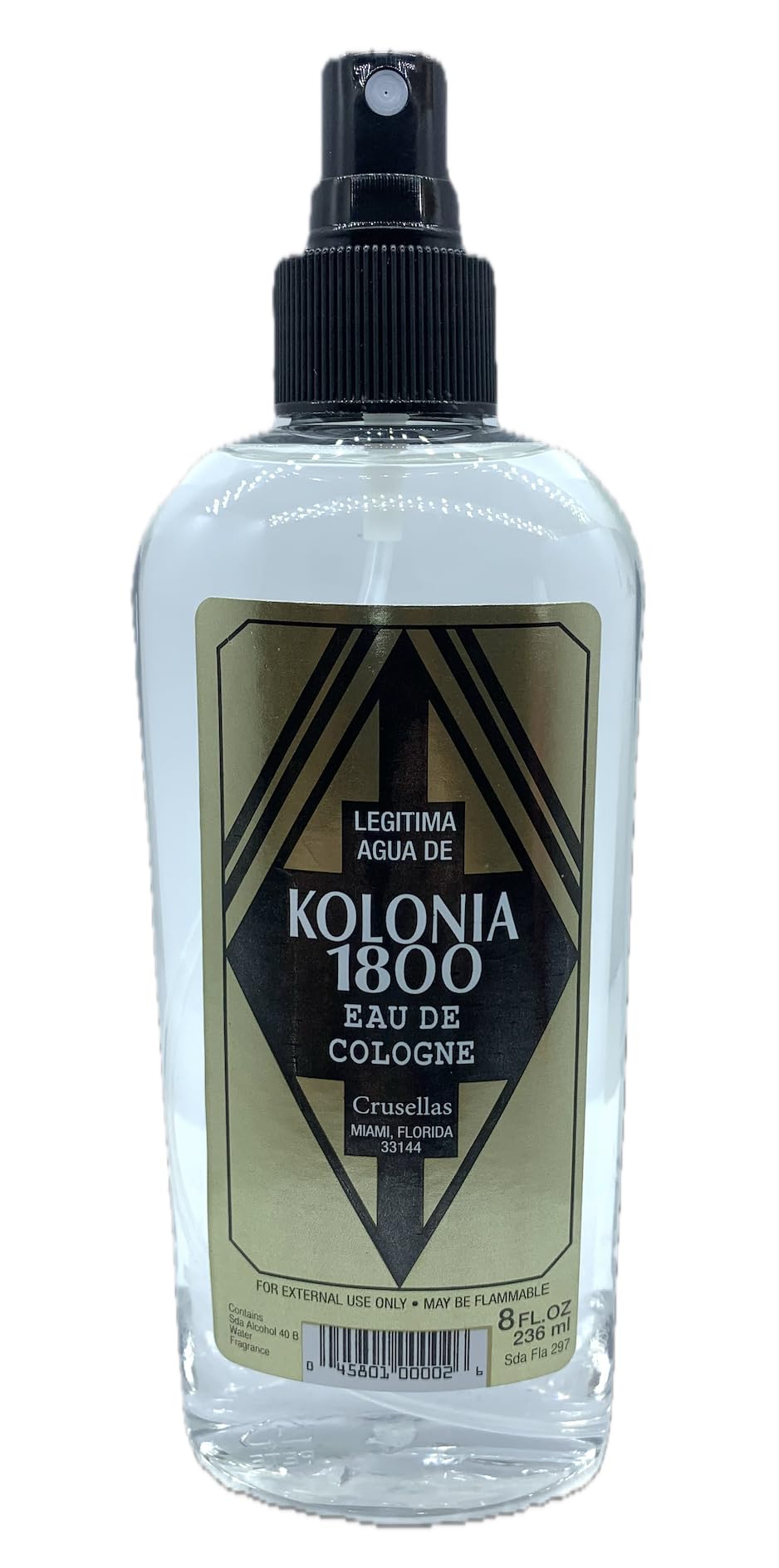 Crusellas Legitima Agua de Kolonia 1800 Natural Pump Spray Cologne 8 Fl. Oz. Beauty & Personal Care Crusellas