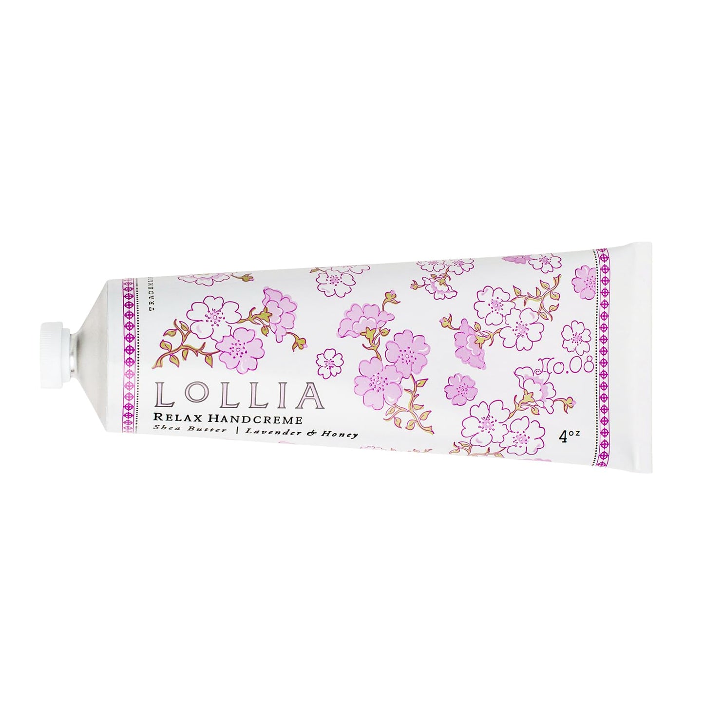 LOLLIA Relax Handcreme, 4 oz, Sugar Cane, Vanilla Bean, & Jasmine, Scented Hand Cream for Women, Moisturizing Lotion for Dry Hands, Quick Absorbing