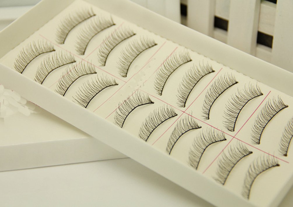 Ewanda store 10 Pairs False Eyelashes Natural Naked Makeup Short Eyelashes Handmade False Eye lashes