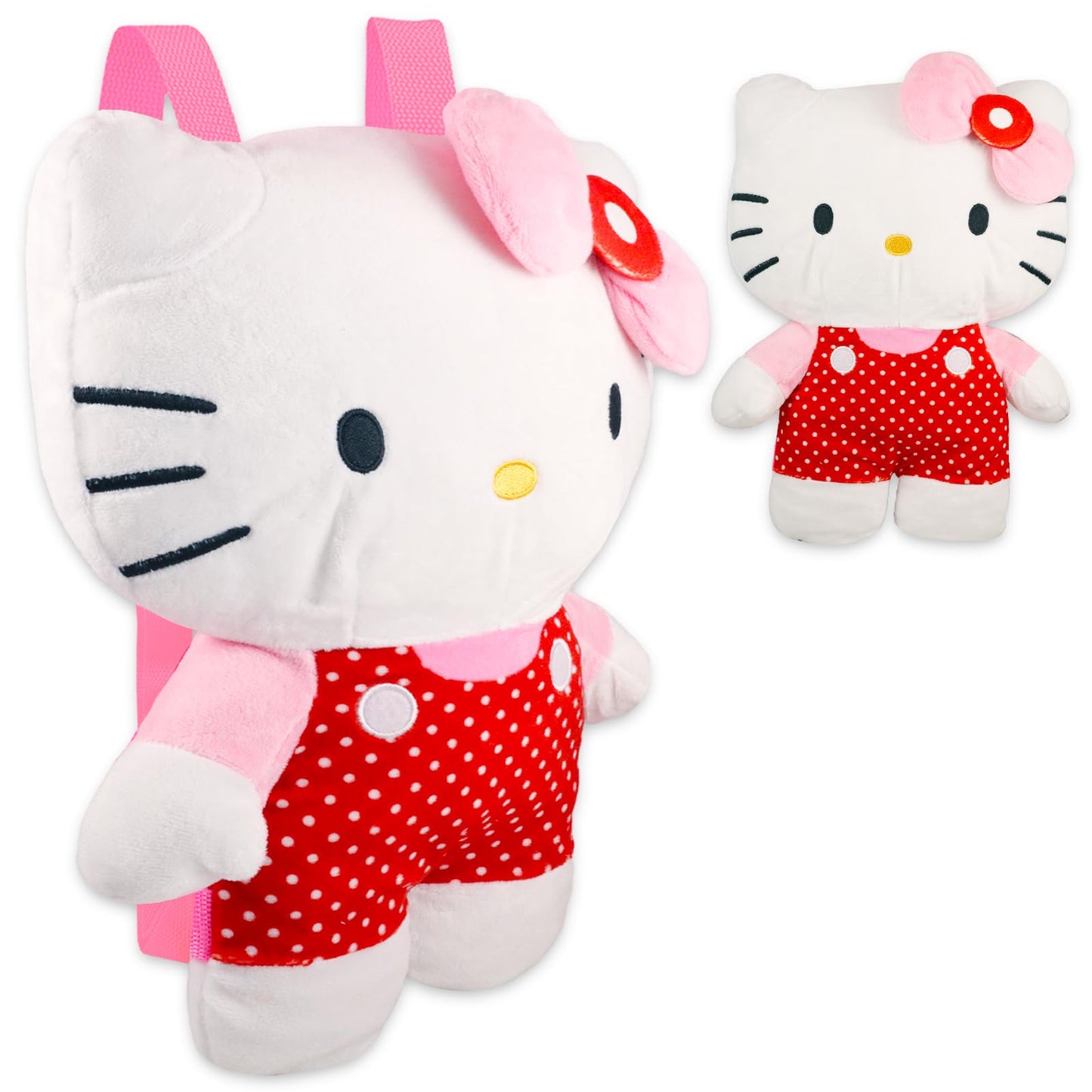 Hello Kitty Plush Backpack Set for Girls - Hello Kitty Gift Bundle with Plushie Backpack with Adjustable Straps Plus Temporary Tattoos and More | Hello Kitty Backpack Plush