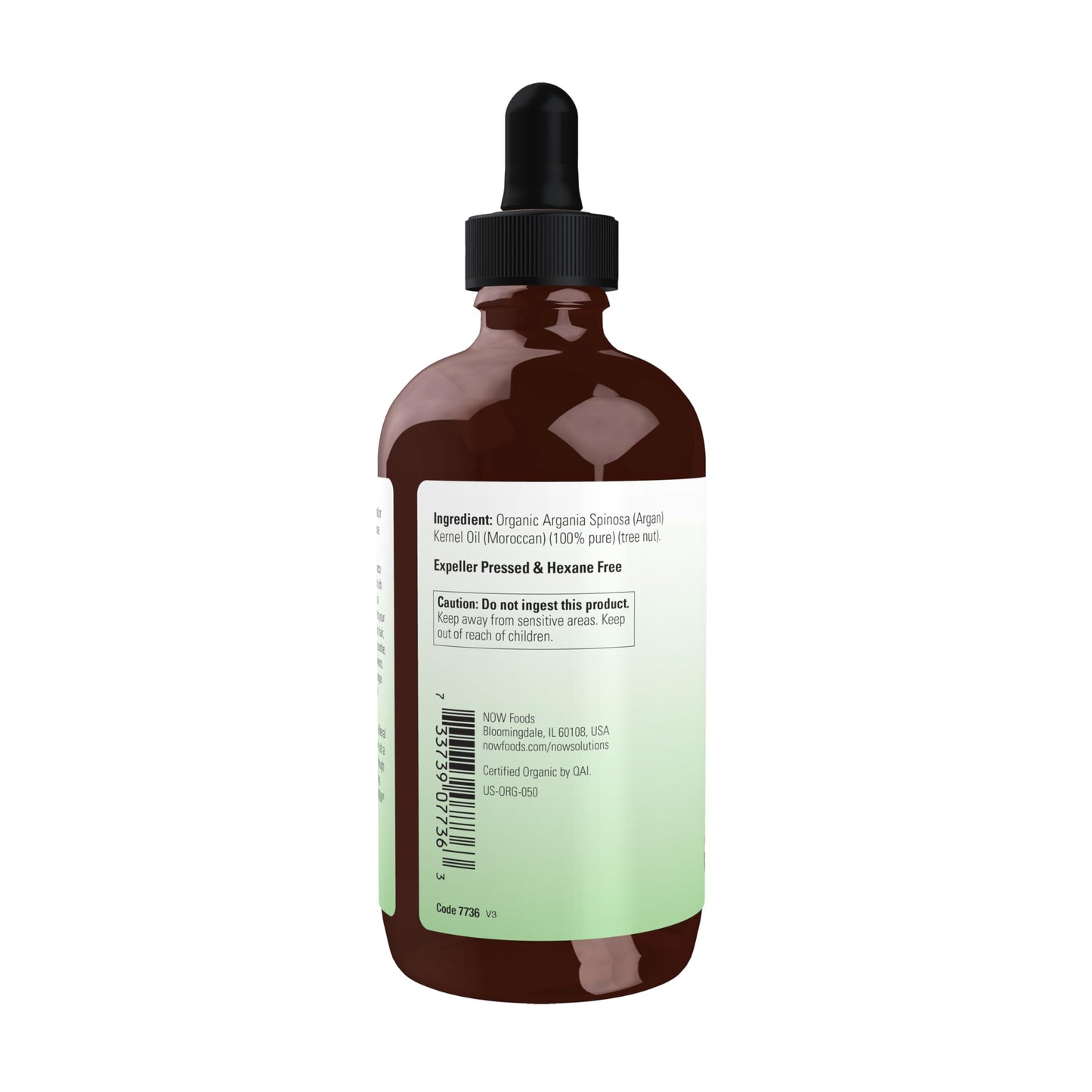 NOW Foods Solutions, Organic Argan Oil, Certified Organic and 100% Pure, "Gold of Morocco" Multi-Purpose Oil, 4-Ounce