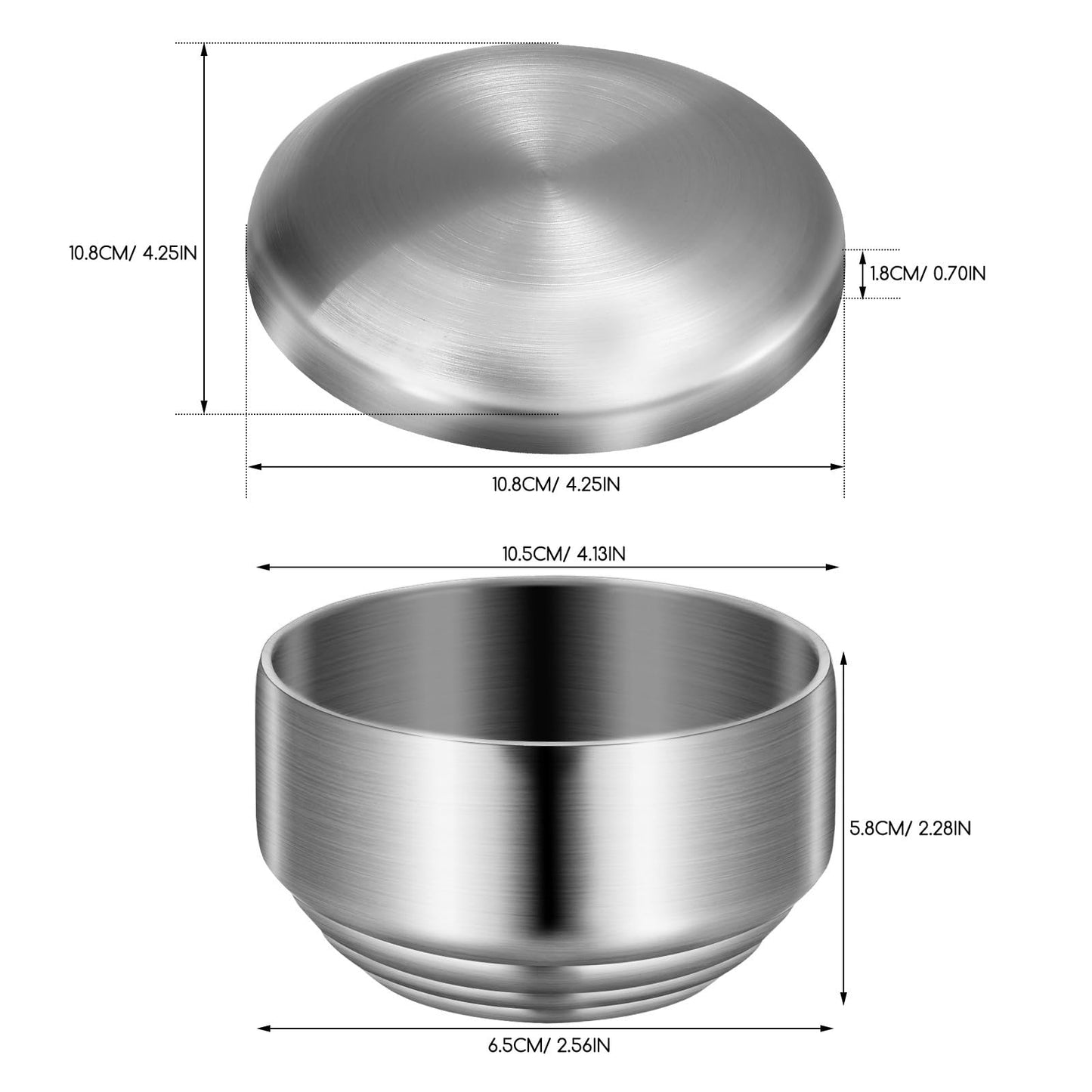 SEWACC Metal Shaving Bowl for Men Stainless Steel Shaving Soap Bowl with Lid Bathroom Tool Household Beard Accessories Beauty and Personal Care SEWACC