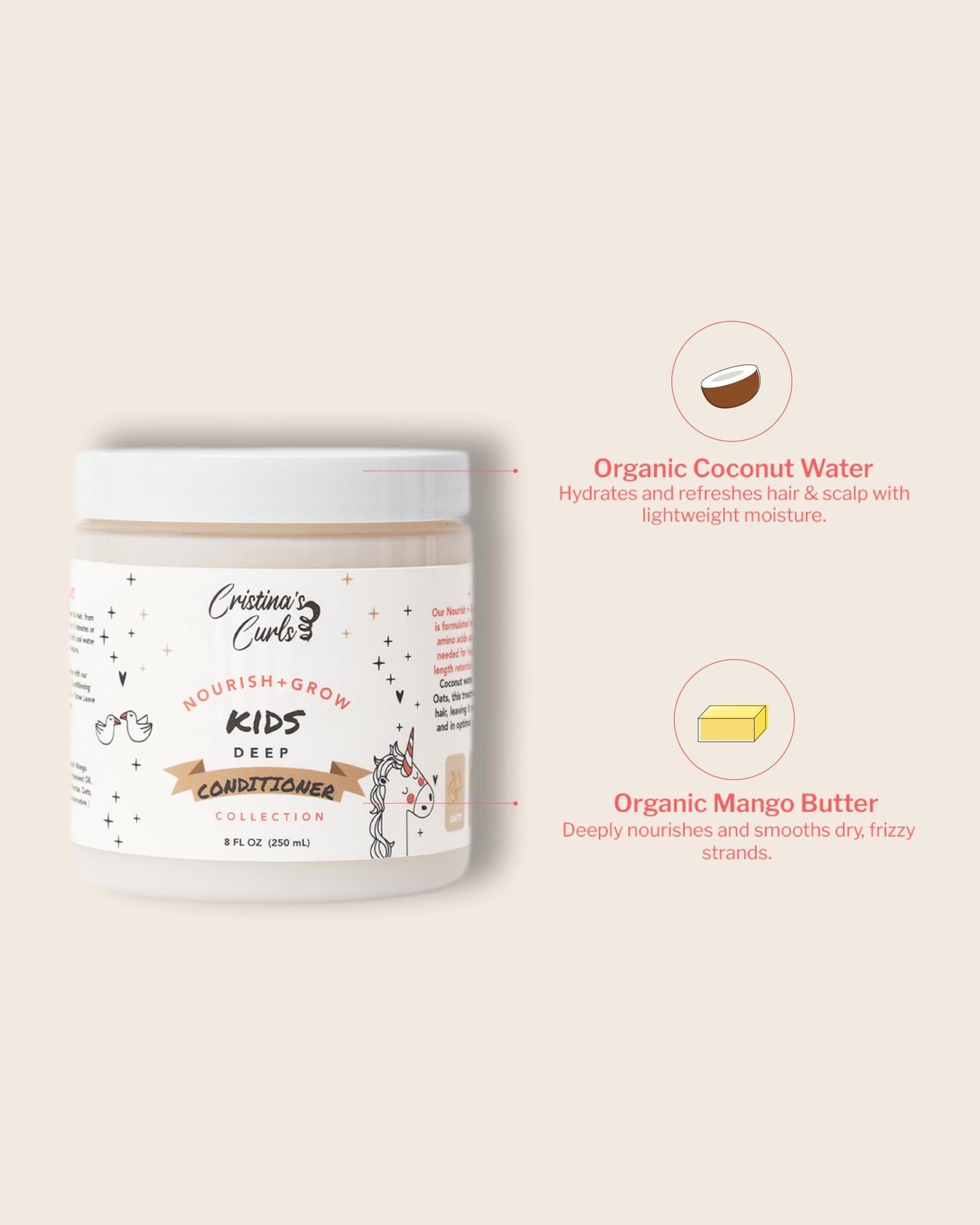 Cristina's Curls Kids Deep Conditioner - Plush Moisture And Slip For Easy Detangling