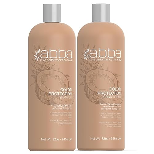 ABBA - Pure Color Protection Shampoo & Conditioner Shine Enhancing & Nourishing Value Duo Set - Coconut Oil & Sage, 32 fl oz Each