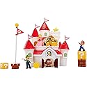 Super Mario Nintendo Deluxe Mushroom Kingdom Castle, Wall Display & Playset with (5) 2.5" Articulated Action Figures (Exclusive Bowser Figure…
