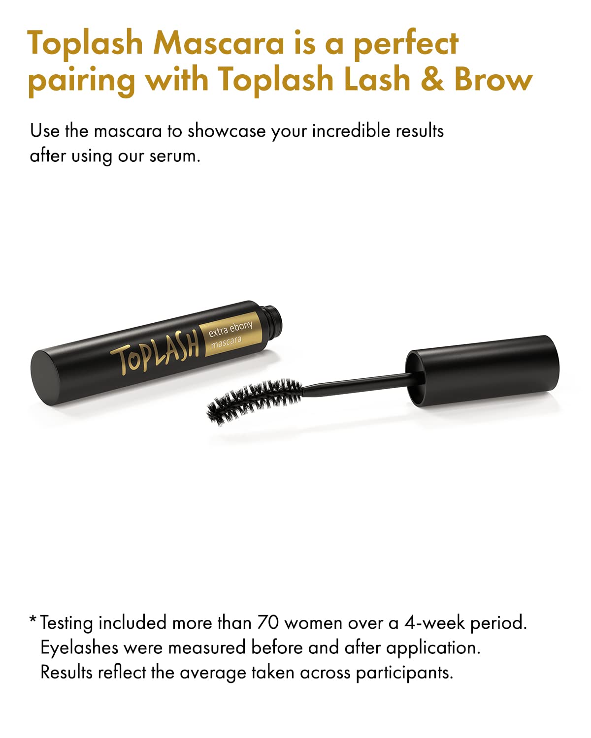 Toplash Extra Ebony Mascara with Keratin, Panthenol and Vitamin E
