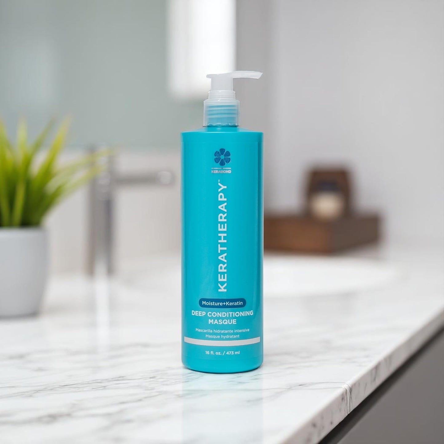 KERATHERAPY Keratin Infused Deep Conditioning Masque, 16.9 fl. oz., 500 ml - Moisturizing Hair Deep Conditioning Treatment with Kerabond, Jojoba Oil