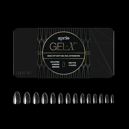 Apres Gel-X® Almond Box of Nail Tips | 280 Gel-X Tips, Soft Tips, 14 Sizes 00-9 | Half-sizes Included (Sculpted Almond Medium, 280 Count) Beauty & Personal Care APRÉS