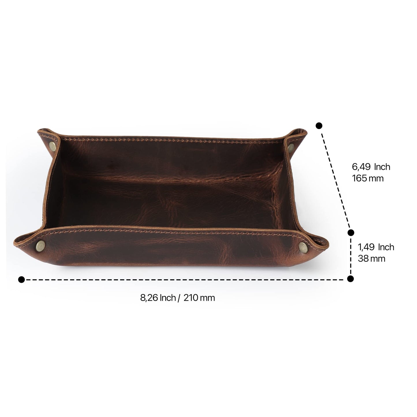 Londo Genuine Leather Tray Organizer - Practical Lightweight Water Resistant Computer Table Desk Storage Box for Wallets, Watches, Keys, Coins, Cell…
