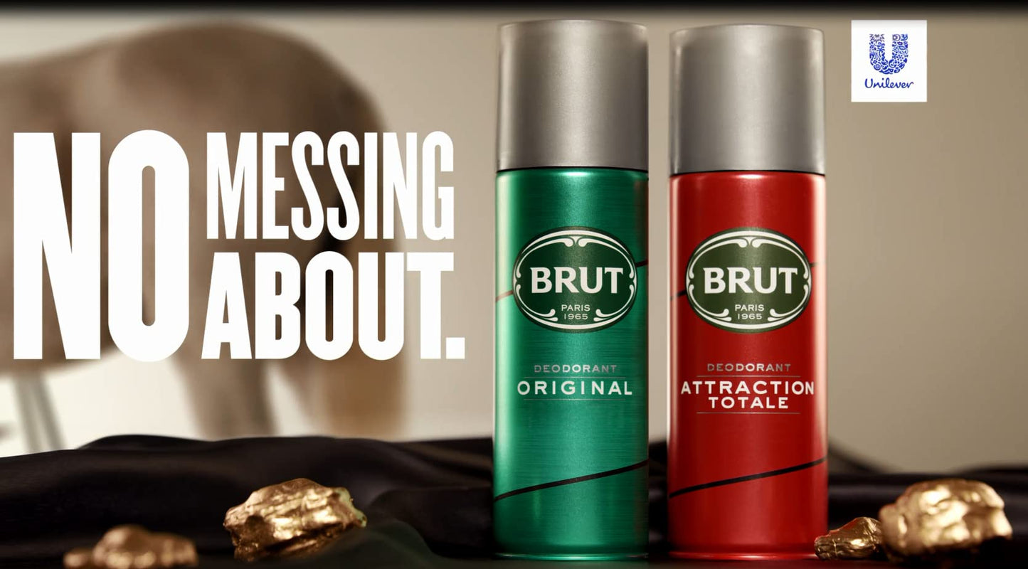 Attraction Totale Deodorant Body Spray by Brut for Men - 6.7 oz Deodorant Spray Beauty and Personal Care Brut