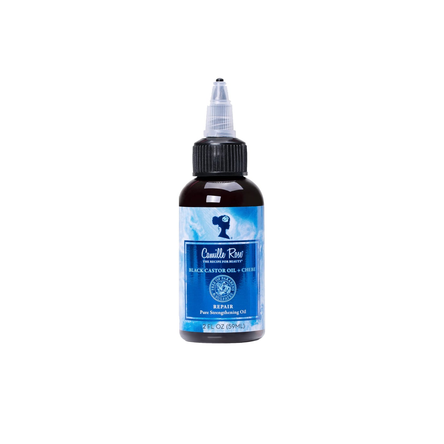Camille Rose Black Castor Oil + Chebe Pure Strengthening Hair Oil - Nourishing Oils for Dry, Damaged High-Porosity Hair, 2 Fl Oz