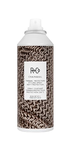 R+Co Chainmail Heat Protection Spray For Hair | Thermal Protection + Flexible Hold + Silky Shine | Vegan + Cruelty-Free | 5 Oz
