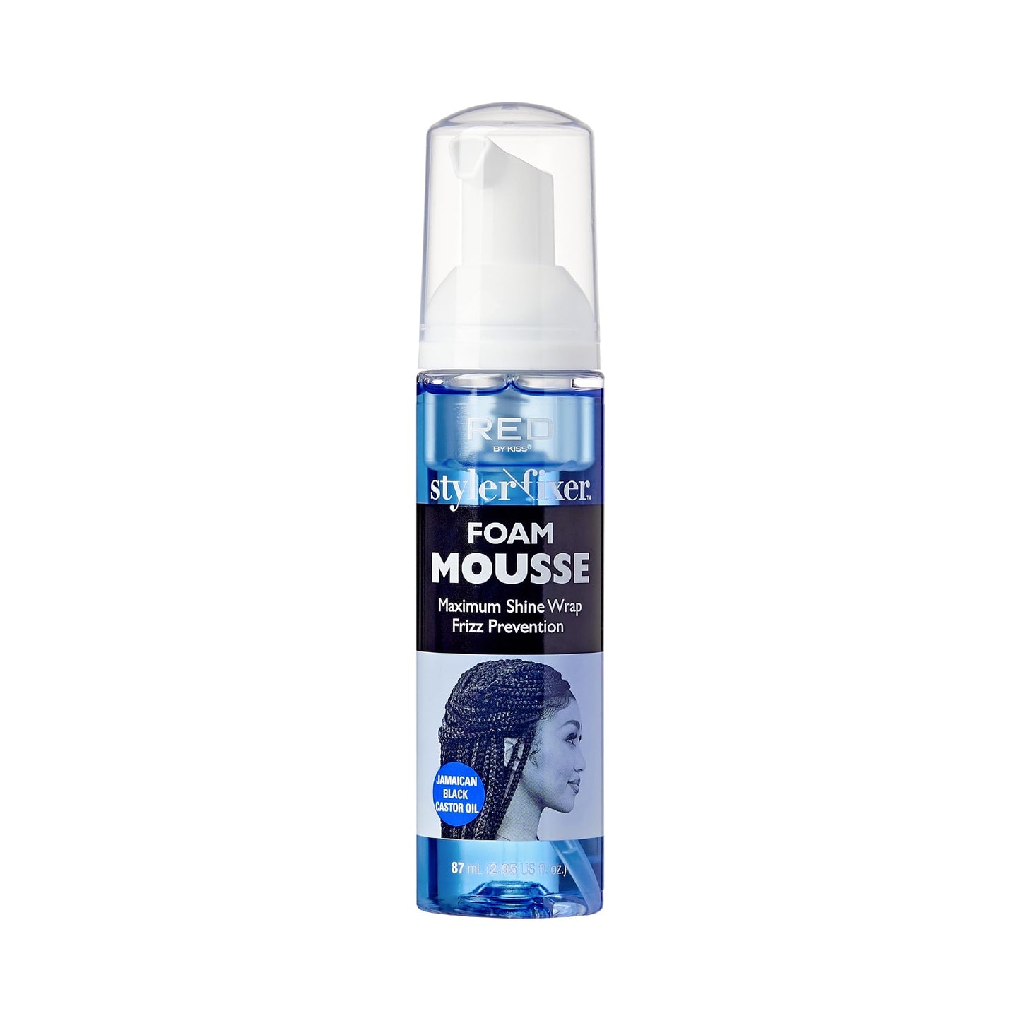 Red by Kiss Foaming Mini Travel Size Mousse, Maximum Shine Wrap Mousse, Reduce & Prevent Frizz, Define Curls, Hold Styles, Nourishes Dry & Crips Hair