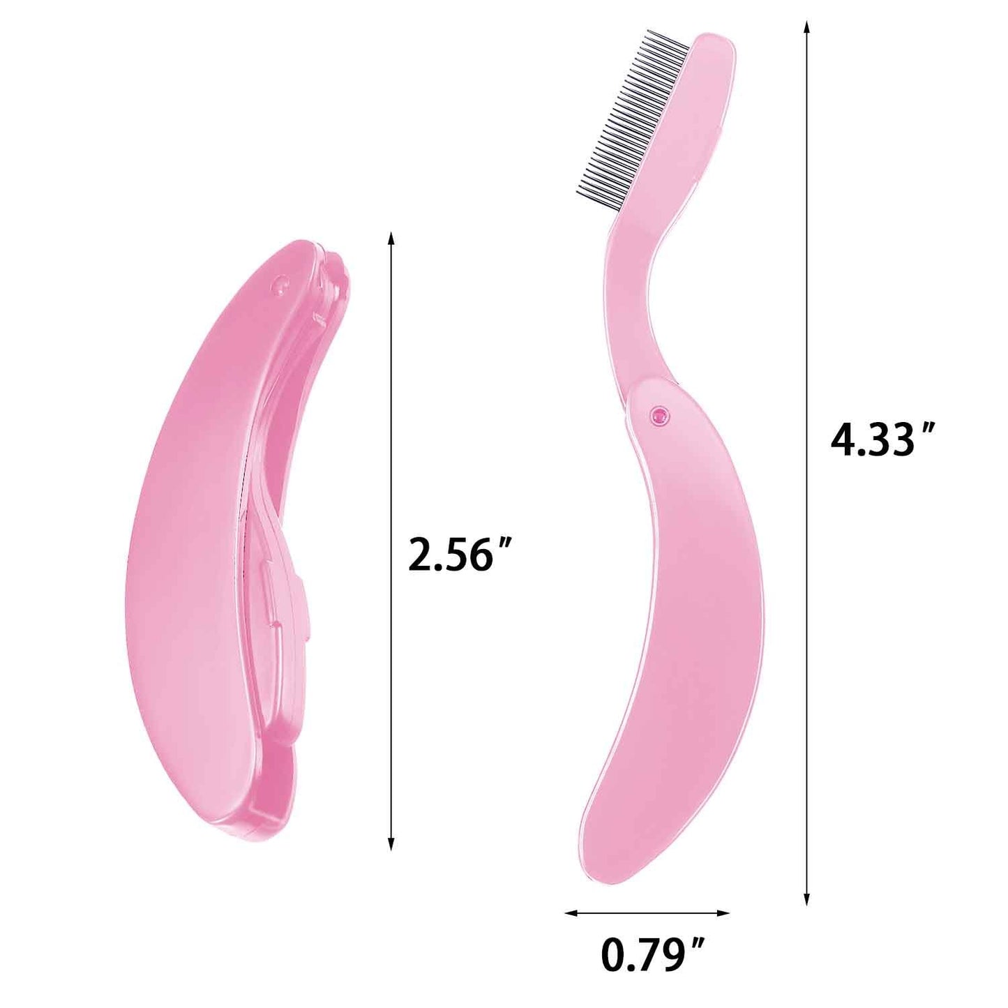 4 Packs Folding Eyelash Comb, Stainless Steel Metal Teeth Eyebrow Separator Comb Lash and Brow Makeup Applicator Brush Professional Tool for Define