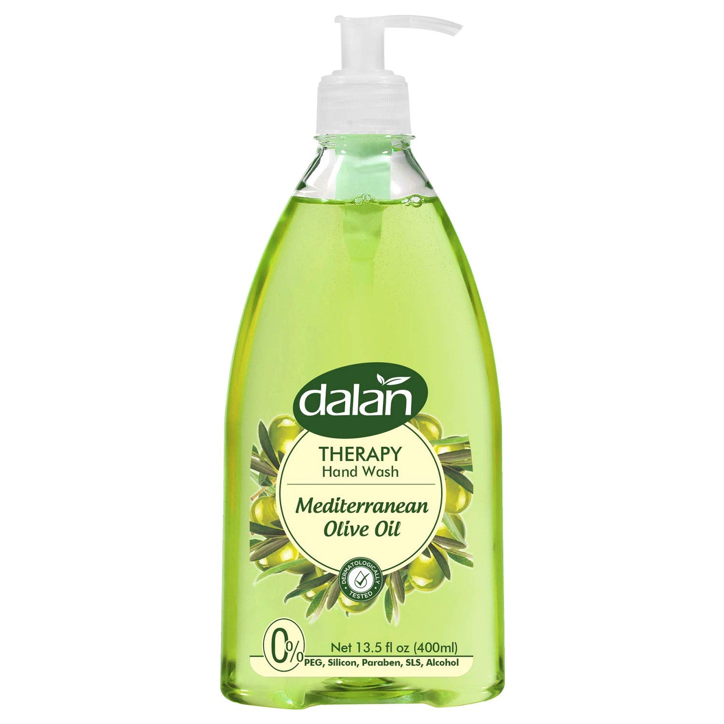 Dalan Therapy Mediterranean Olive Oil Ultra Moisturizing Liquid Hand Soap for Normal and Dry Hands Fresh Clean and Soft Feeling (13.5 Fl Oz / 400 mL