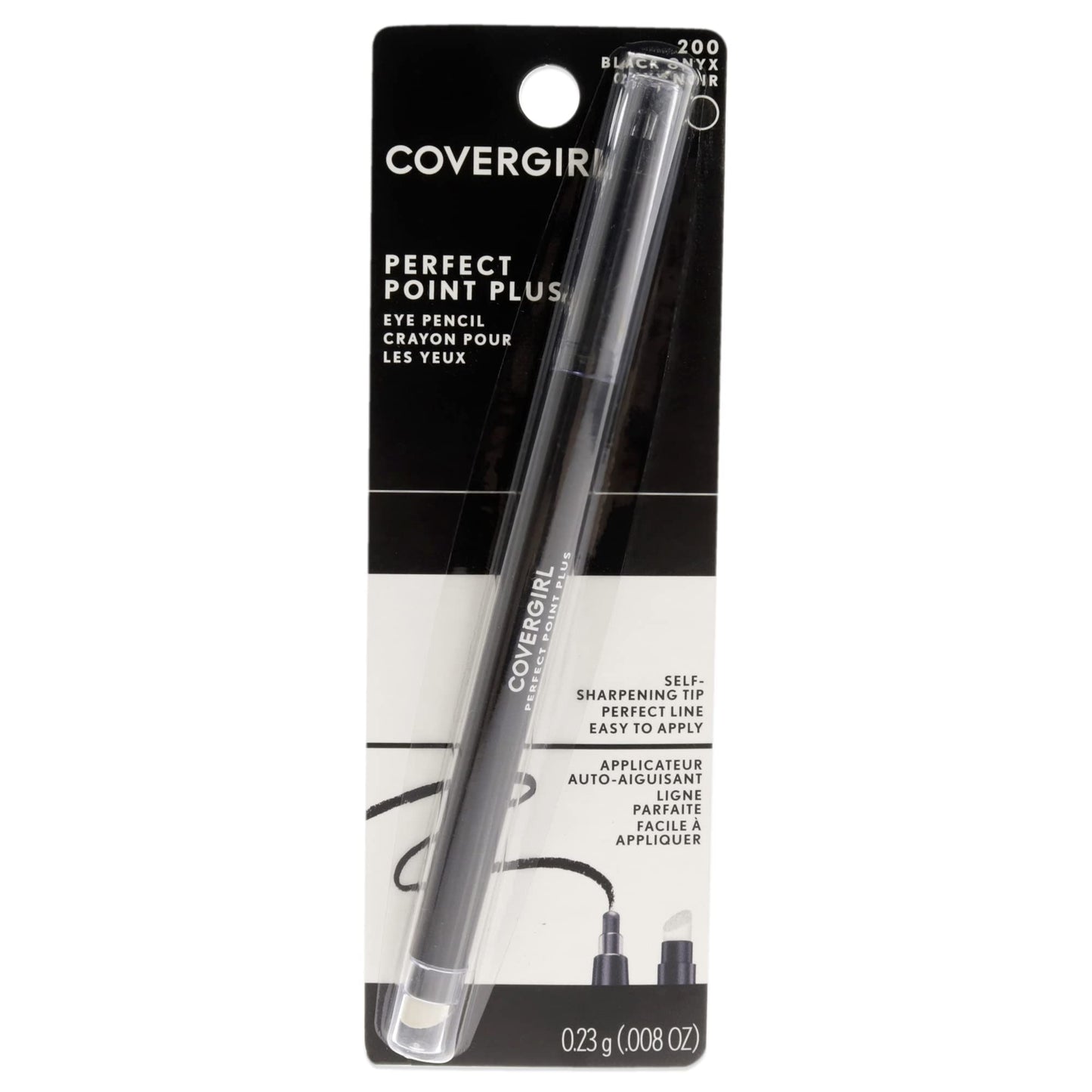 COVERGIRL Perfect Point Plus Eyeliner Pencil, Black Onyx Pack of 1, Long-Lasting, Versatile Black Eyeliner, Soft Smudging Tip, No Sharpening Needed