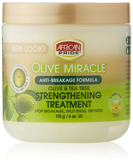 African Pride Olive Miracle Anti-Breakage Creme 6oz Jar (2 Pack)