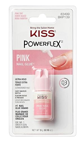 Kiss Powerflex Nail Glue Pink Tint 0.10 Ounce (Pack of 6) Beauty & Personal Care KISS