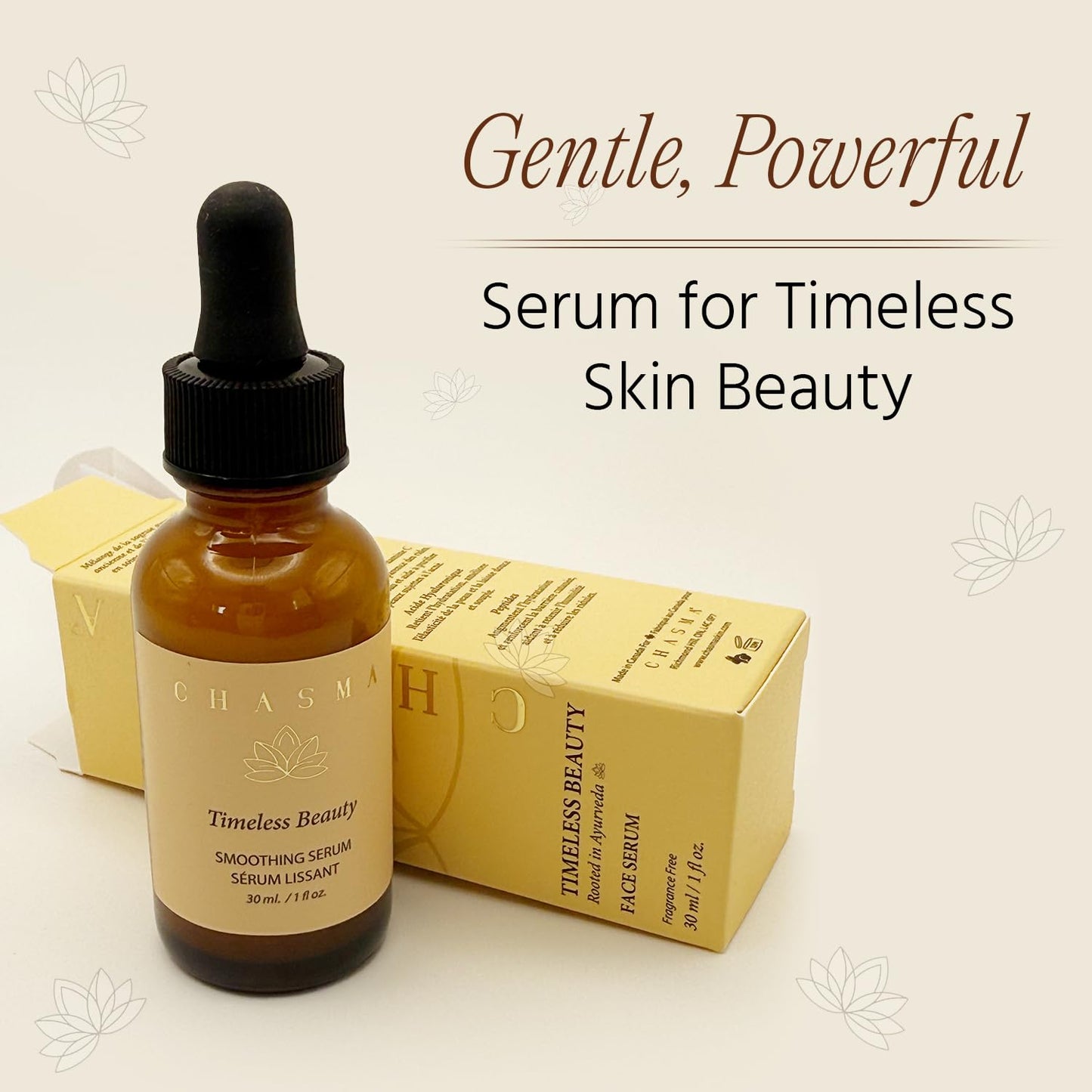 Chasma Timeless Beauty Face Serum - Bakuchiol, Turmeric, Vitamin C, Hyaluronic Acid, Peptides,Deep Hydration, Sensitive Skin Care, Unscented