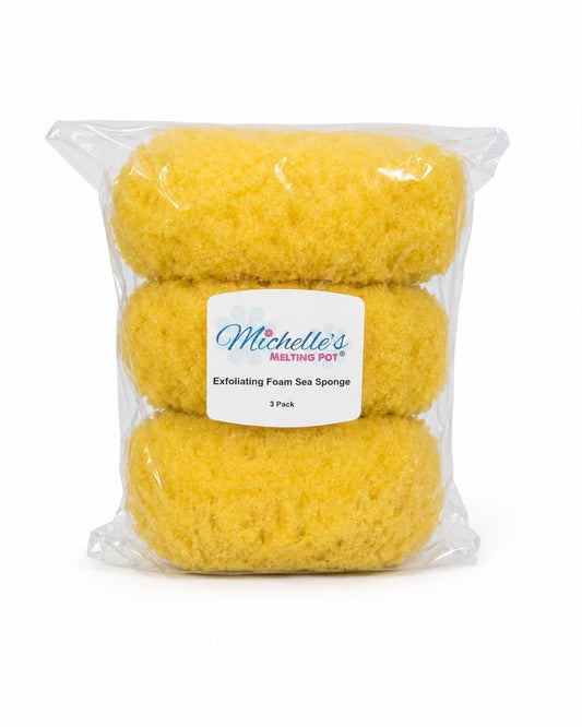 Michelle's Melting Pot Exfoliating Foam Sea Sponge, Natural Feel, Shower Loofah, Bath Sponge, Rich Lather (Set of 3) Beauty and Personal Care Michelle's Melting Pot