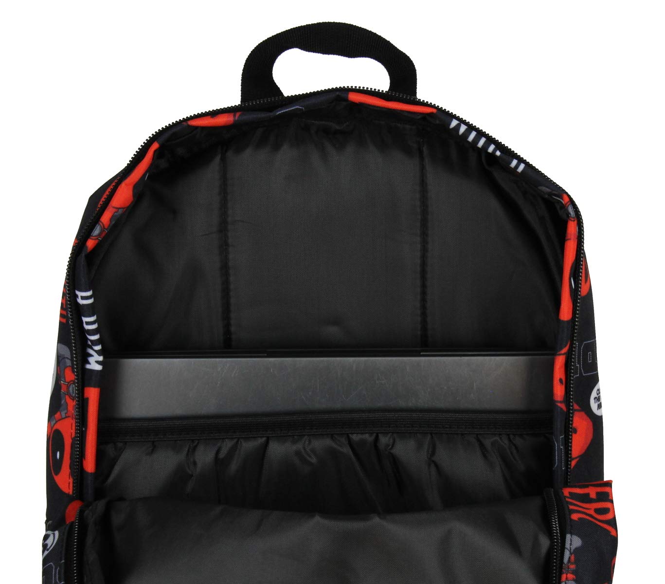 Marvel Deadpool Backpack Merc With A Mouth Verbiage All Over Print Laptop Travel Backpack
