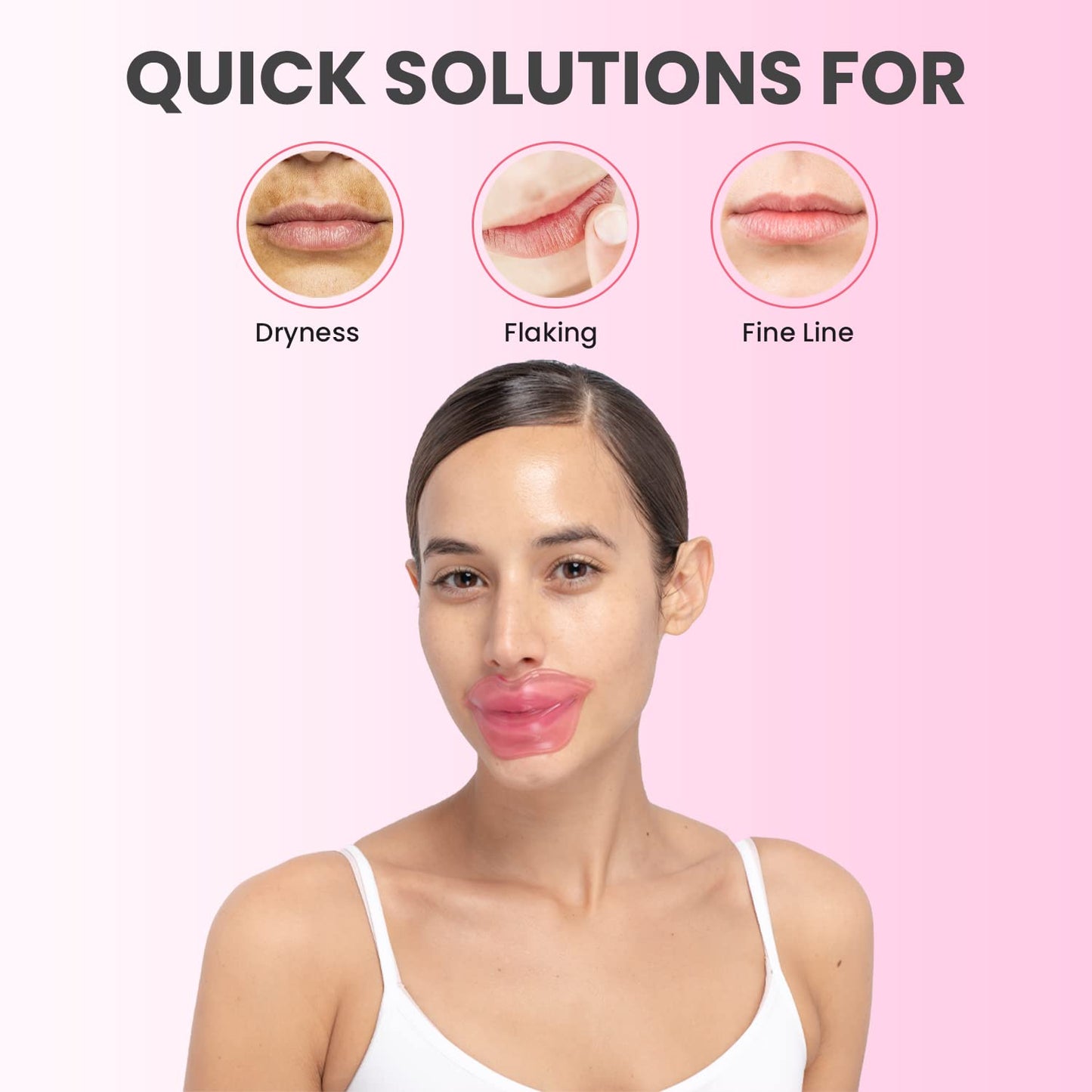 MISS SPA Lip Mask, Hydrate Boost Hydrogel Pink Lip Mask, Sooth Restore Lips, Lip Plumper, Moisturizing And Reducing Fine Lines, Anti-Aging Face Mask