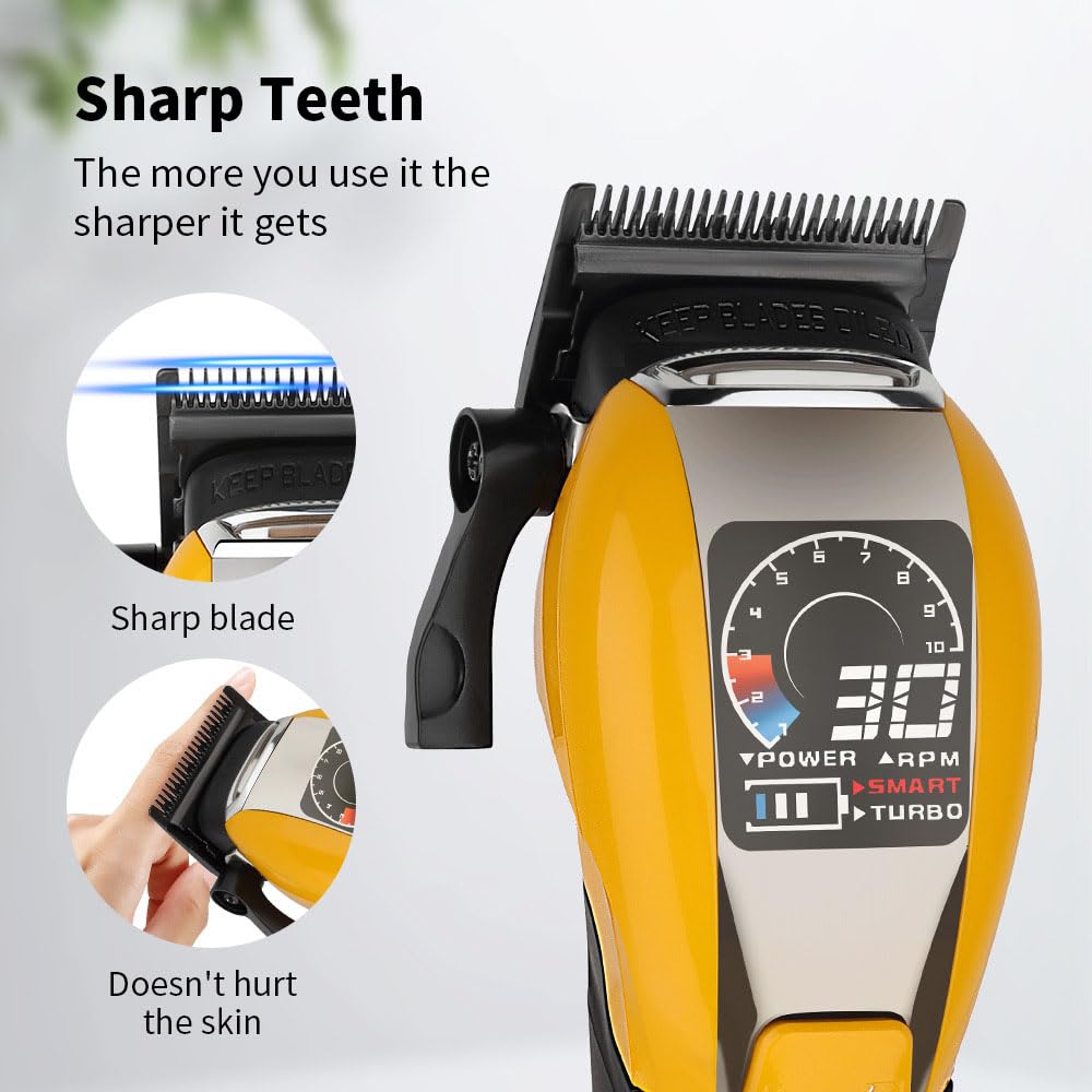QDKVTNDJZ Quiet Cordless Hair Clippers for Men - High Torque 9000RPM Motor, Low Heat, Professional Hair Trimmer with Charging Dock, Digital Display, 6 Beauty and Personal Care QDKVTNDJZ