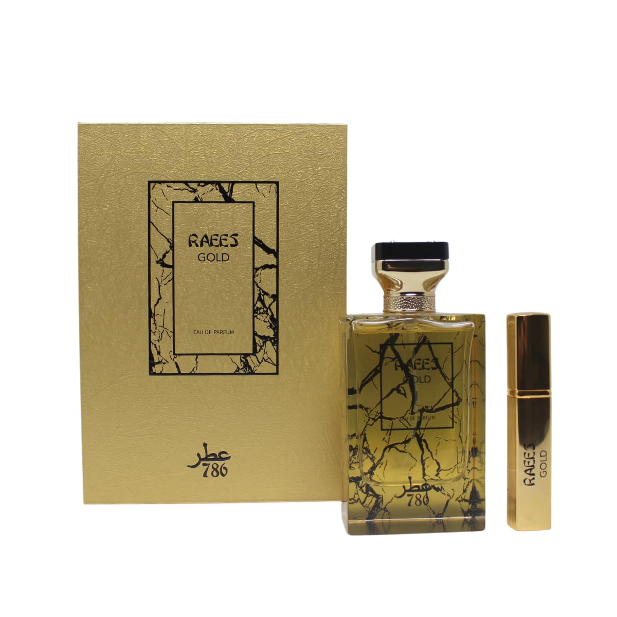 Jo Milano Raees Gold Eau De Parfum Spray | 3.4 oz (100ml) | Vanilla, Sweet, Honey, Fresh, Amber, Tobacco Scent | Long Lasting Fragrance for Men