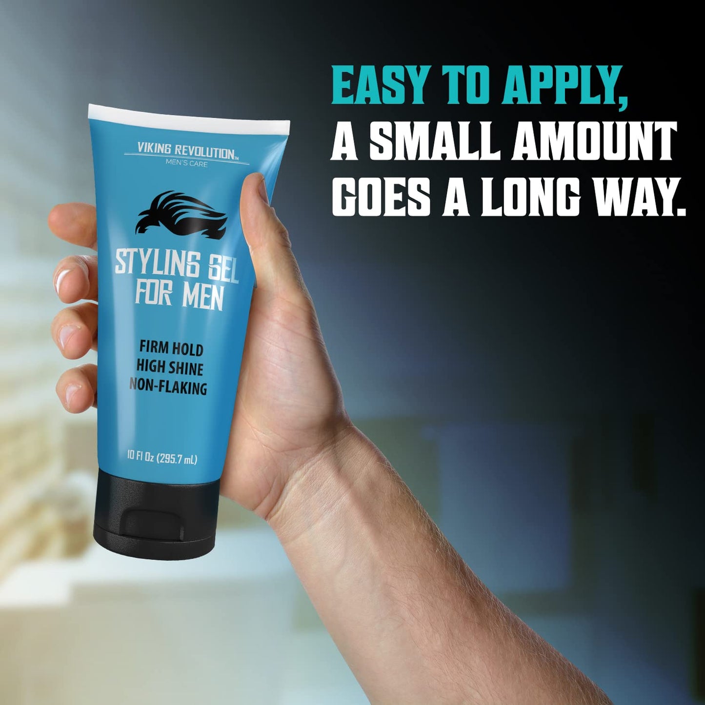 Hair Gel for Men Strong Hold - Mens Hair Gel Extra Strength - Styling Gel for Hair Clear Hair Gel - Firm Hold Gel Hair High Shine Non-Flaking Curly