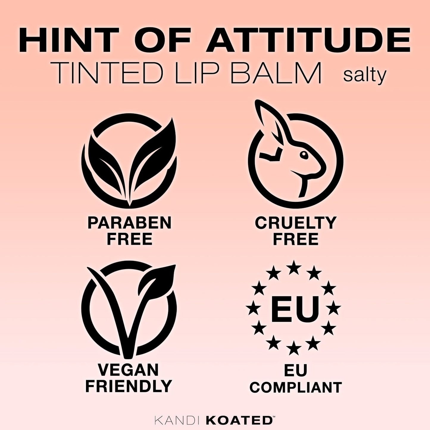 Kandi Koated Hint of Attitude [Salty] Tinted Lip Balm by Kandi Burruss - Sheer Tinted Balm, Moisturizing Chapstick with Vitamins, Paraben-Free Beauty and Personal Care Kandi