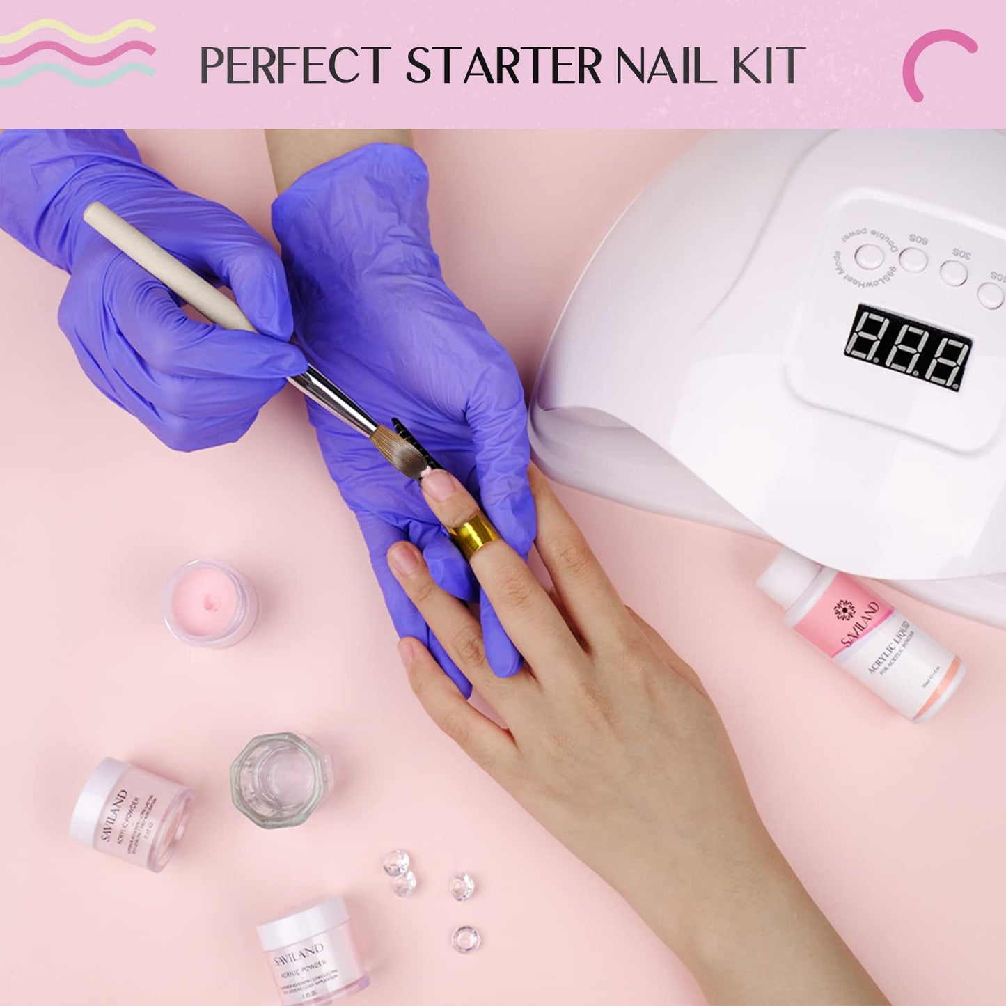 SAVILAND Acrylic Nail Kit for Beginners for Nail Art Extensions & 3D Carving DIY at Home Beauty and Personal Care SAVILAND