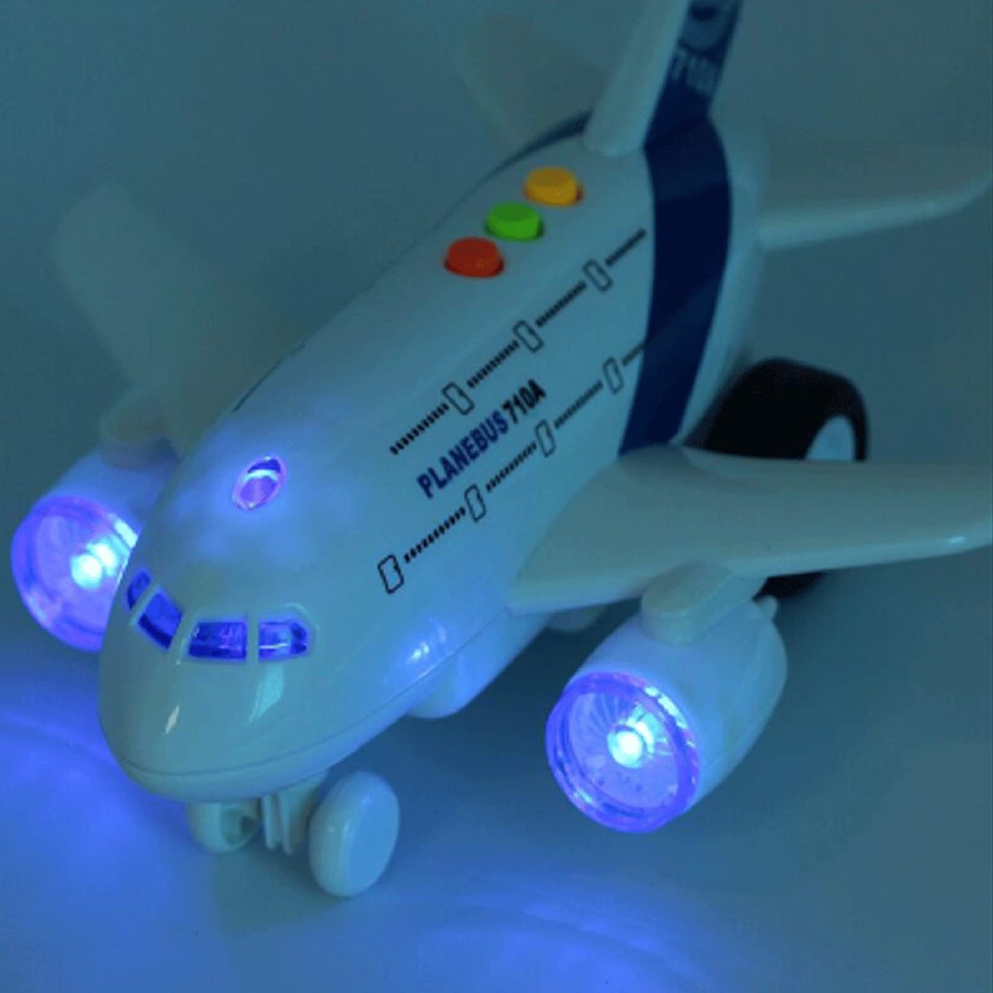 OCCAFY Airplane Toy for Toddlers – 1:200 Scale Friction Powered Plane with Flashing Lights & Sounds, Toy Vehicle for Boys & Girls