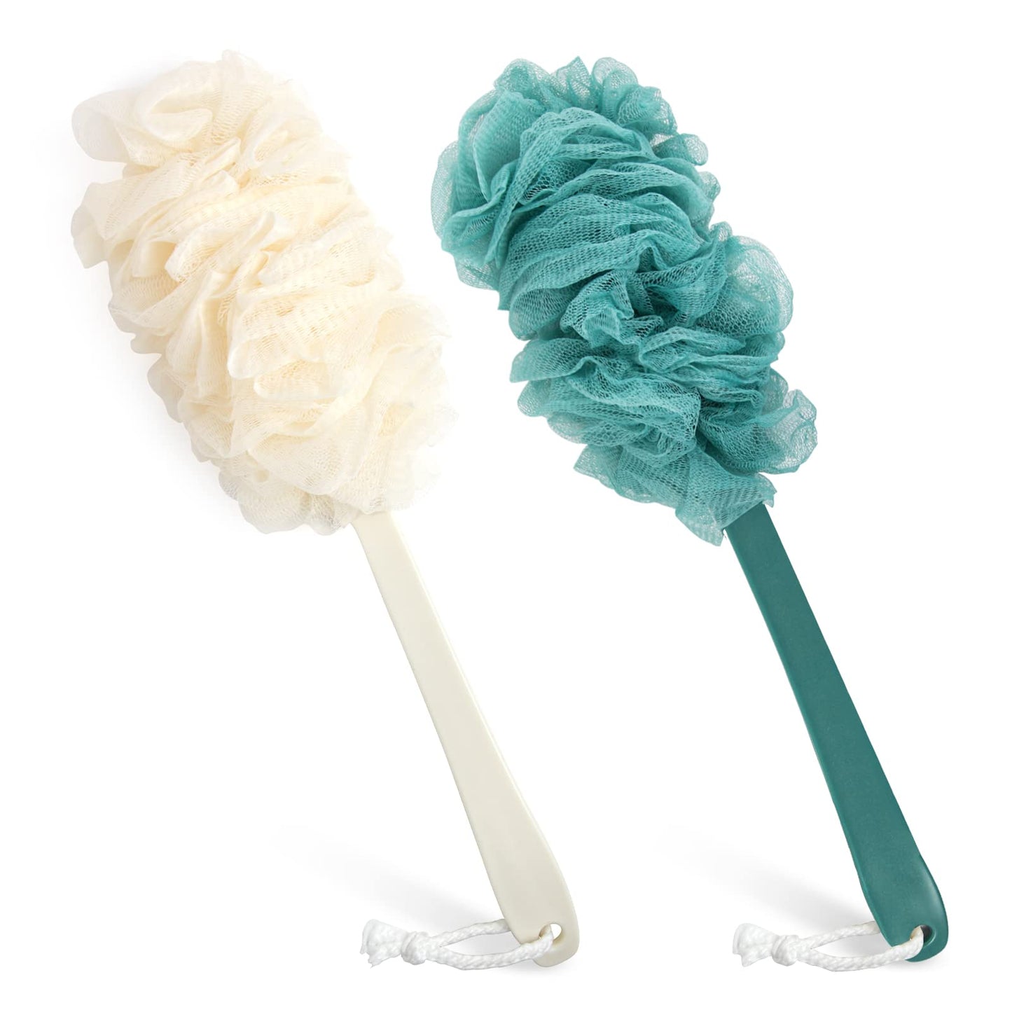 2Pack Back Scrubber for Shower?PIPUHA Loofah Sponge Shower Brush Using Body Exfoliating with Long Handle, Loofah on a Stick for Men Women, Bathing
